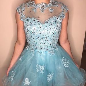 Light Blue Homecoming Dress